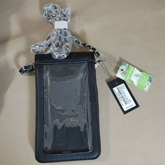 Badley Mischa Black Quilted Crossbody Bag Studio Pearl Accent Silver Chain Strap - Picture 2 of 10